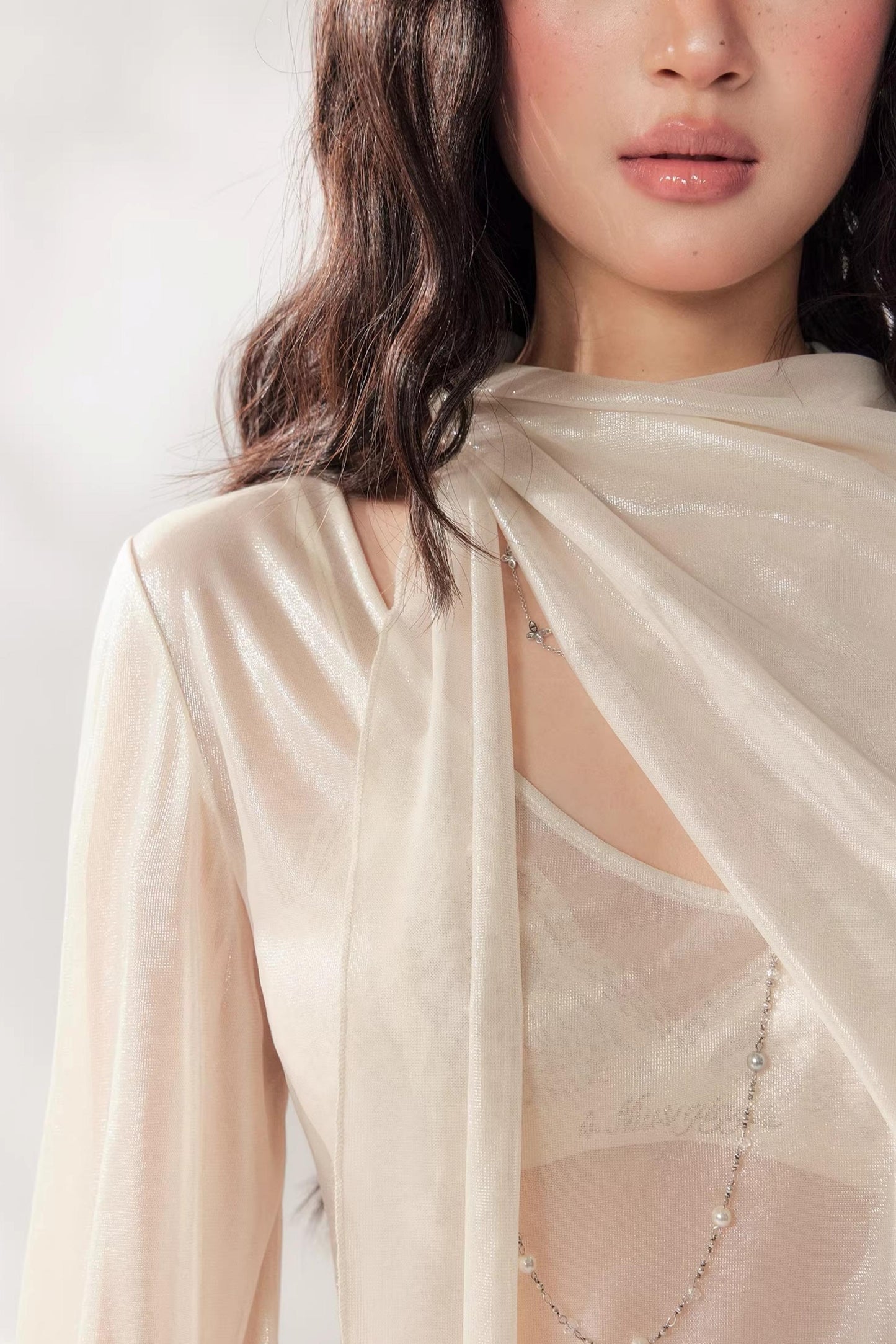 Camicetta in chiffon plissettato