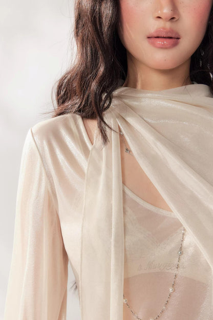 Camicetta in chiffon plissettato