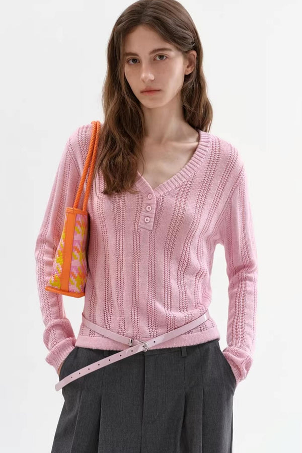 Macaron Color Knit Top
