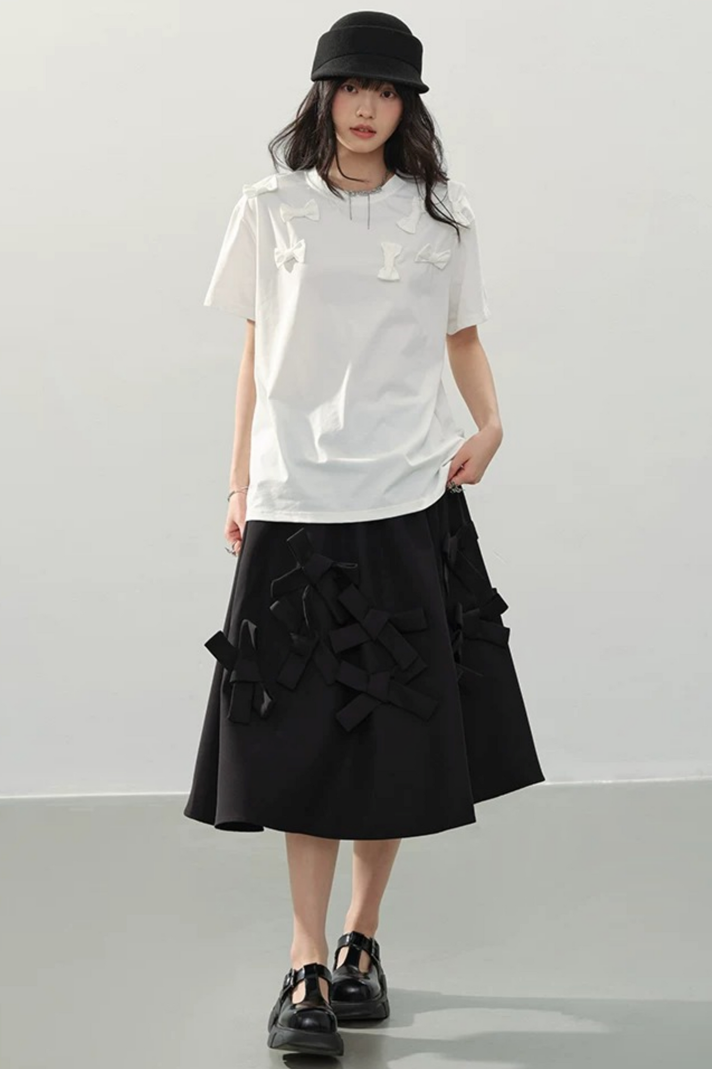 White Bow Top T-Shirt