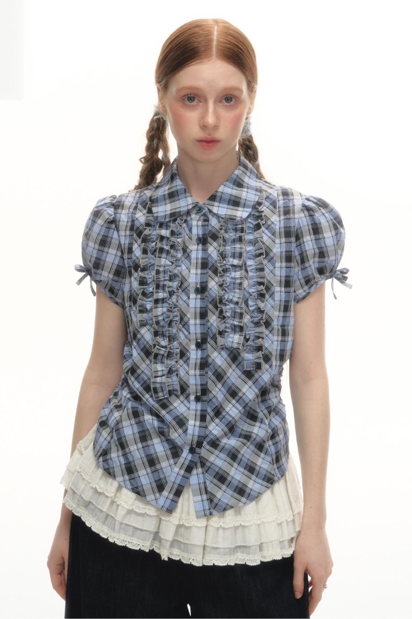 Plaid Lace Summer Shirt