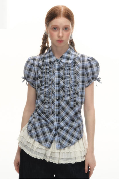 Plaid Lace Summer Shirt