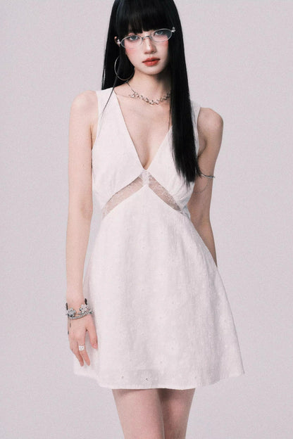 Lace Patchwork V-Neck Summer Dress