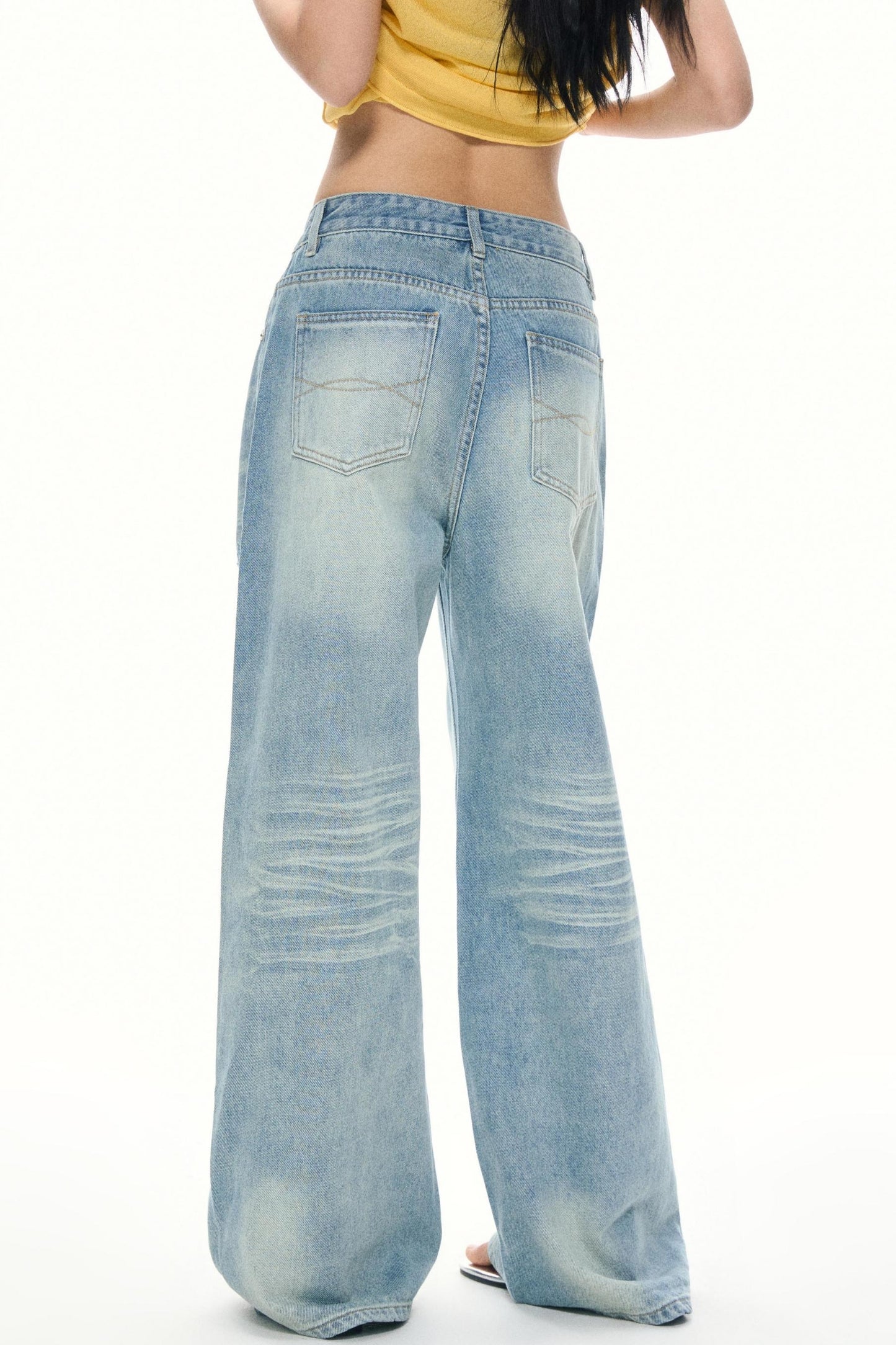 Summer Sky Blue Wide-Leg Jeans
