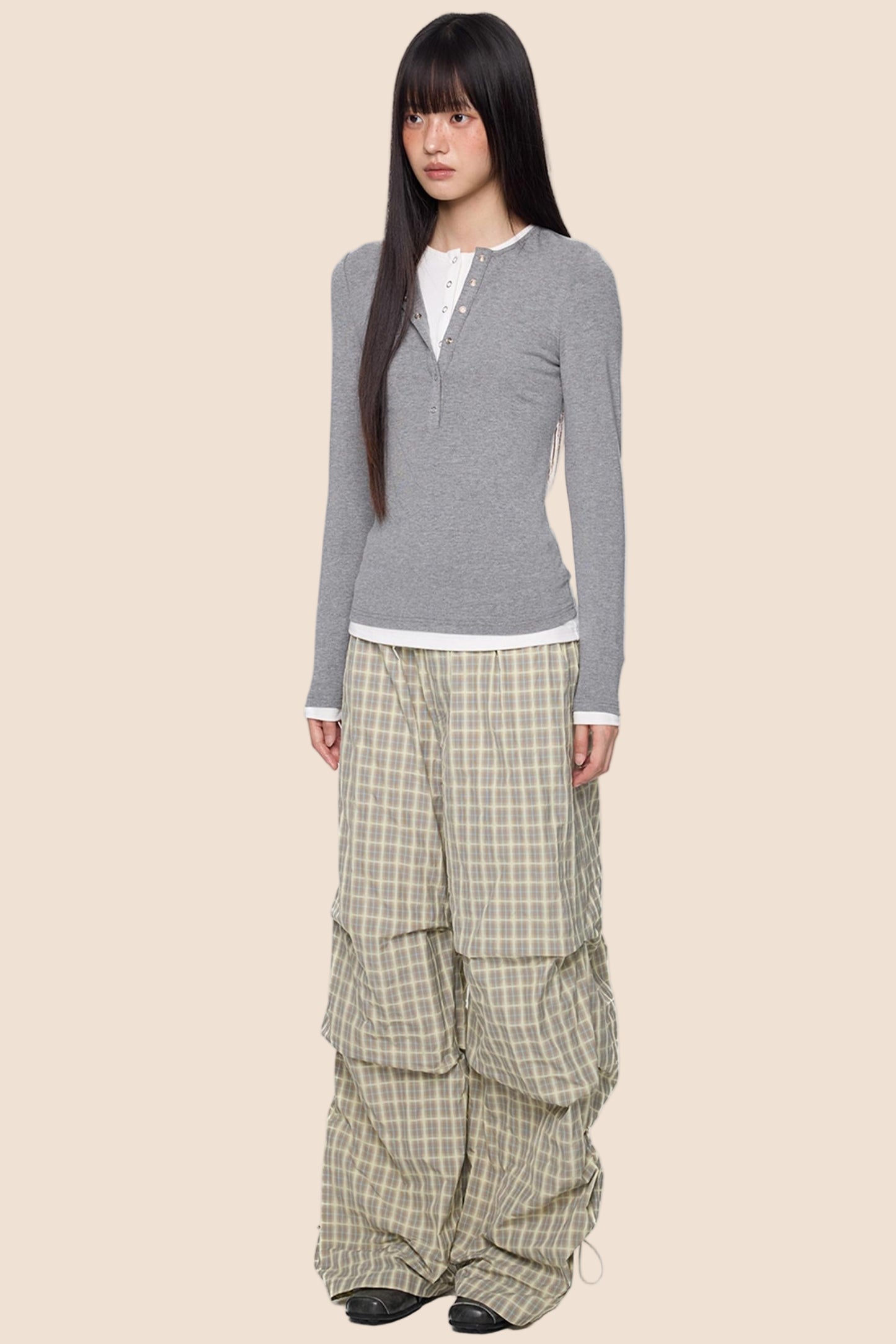 Vintage Drape Wide-Leg Pants