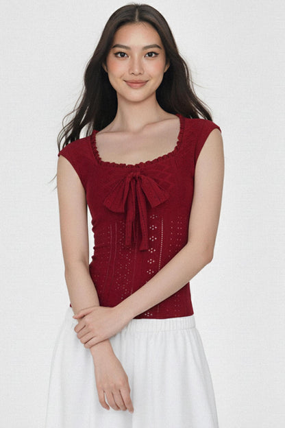 Square Neck Ruffled Vest