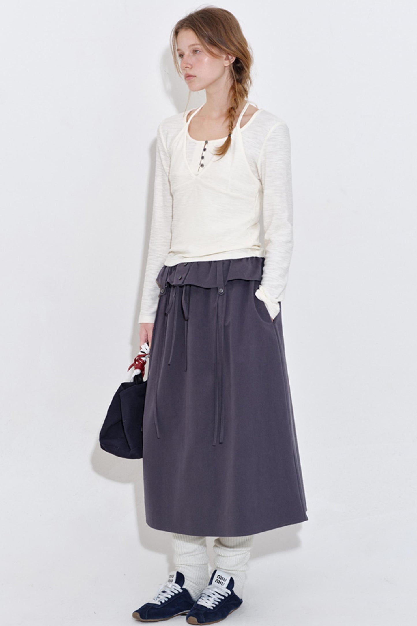 Texture Fabric Halter Camisole Top Set