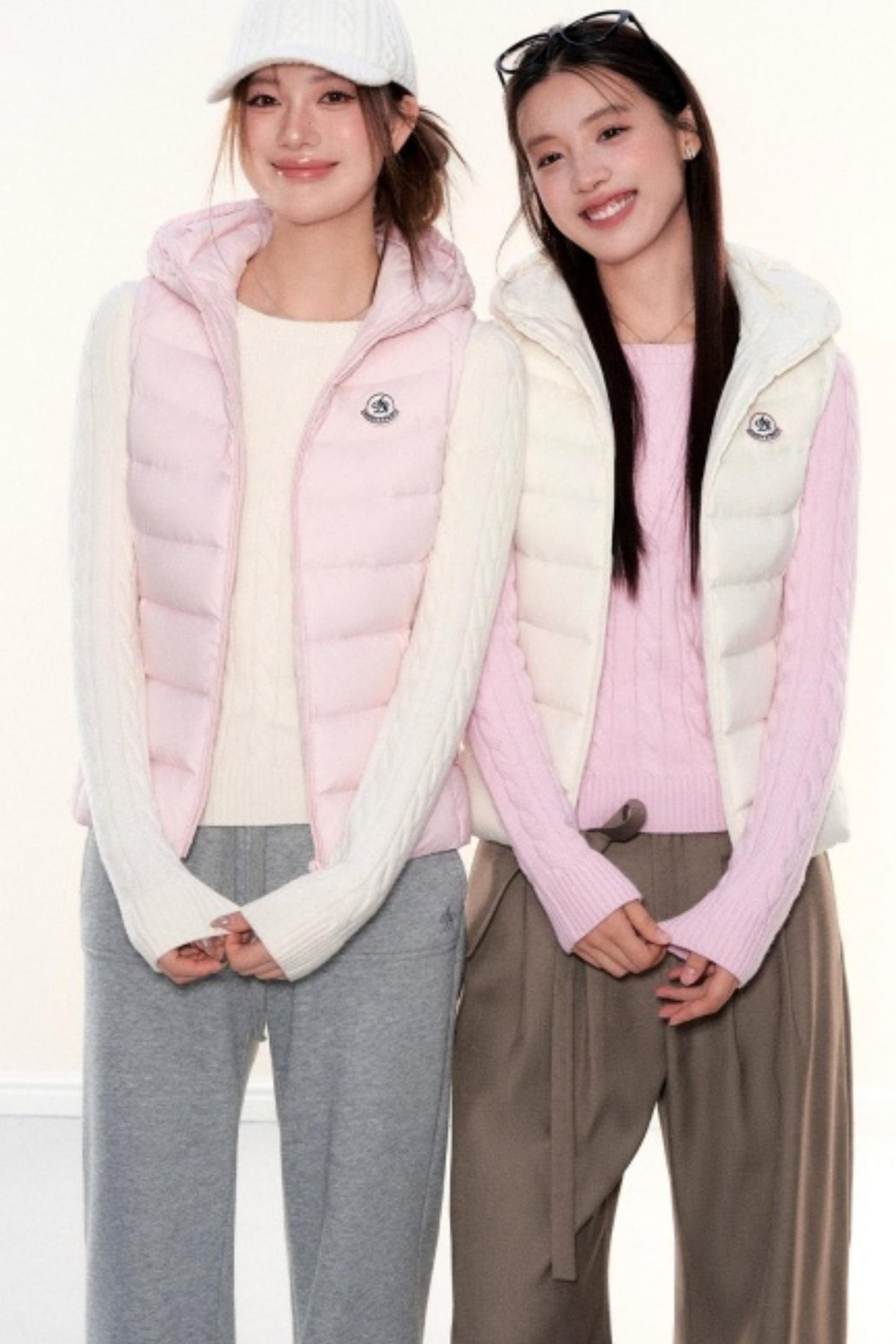 Hooded Ribbed Down Vest