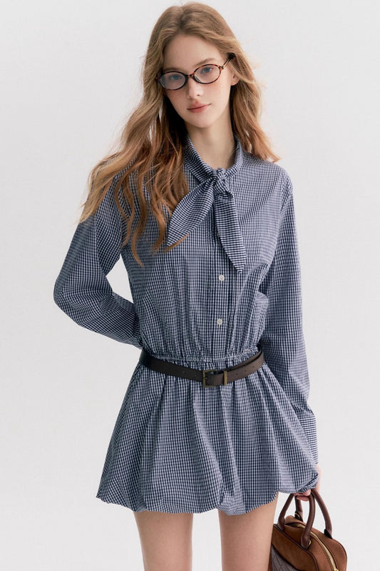 Navycore Vintage Check Bud Shirt Dress