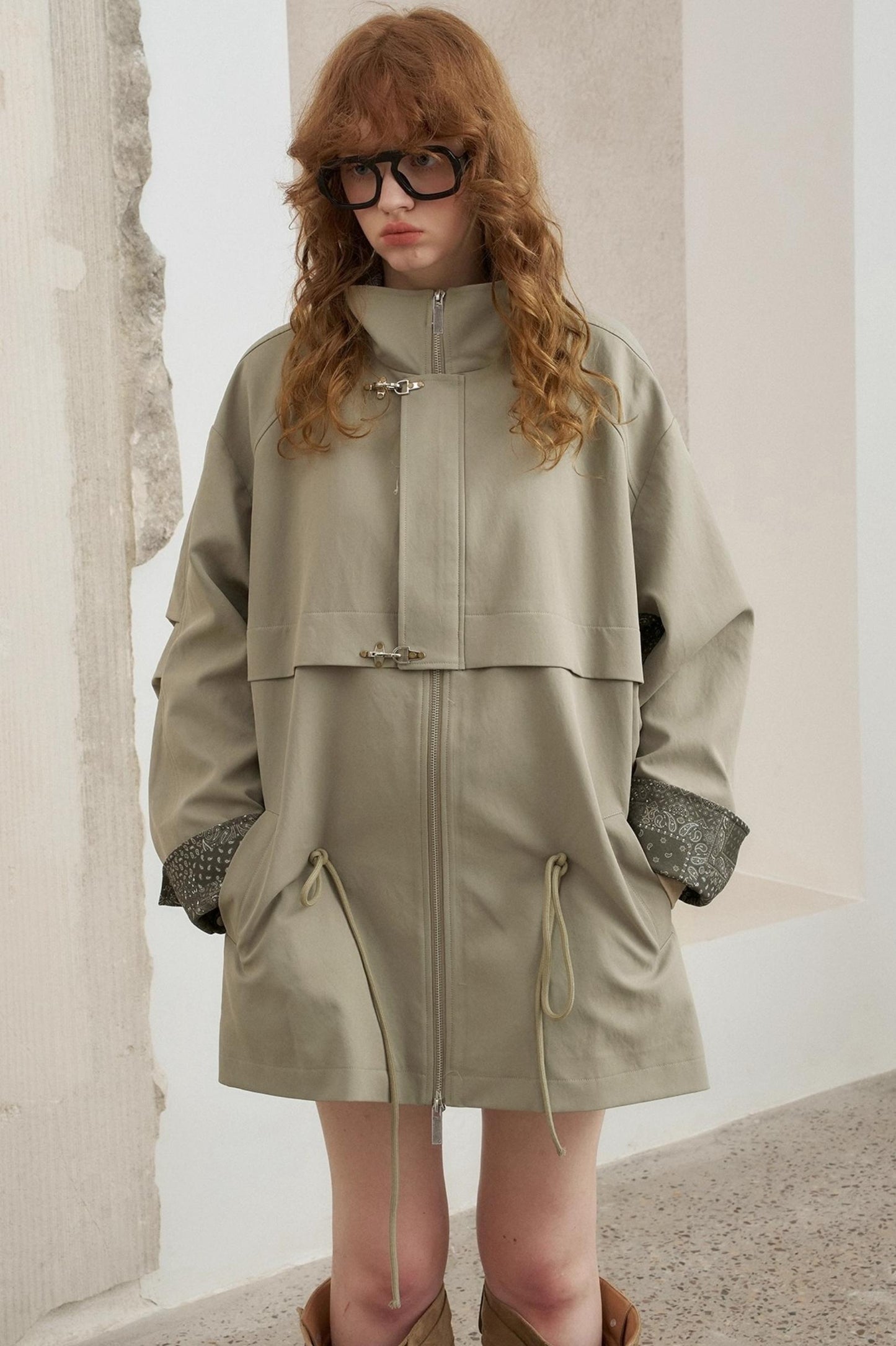 Cashew Flower Trench Coat