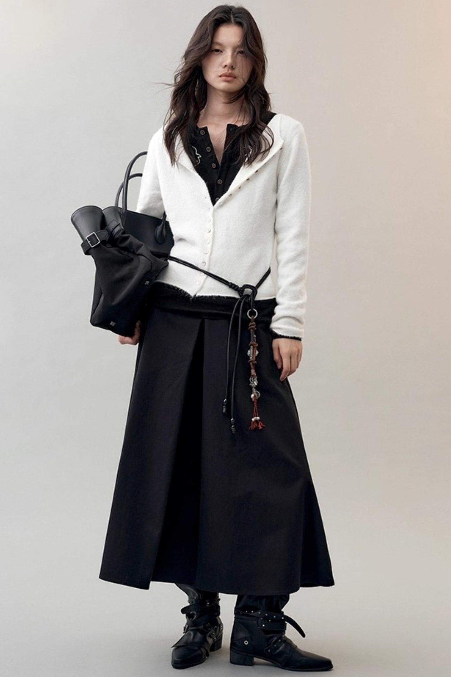 Chic Overlapping Waist Deconstructed Skirt