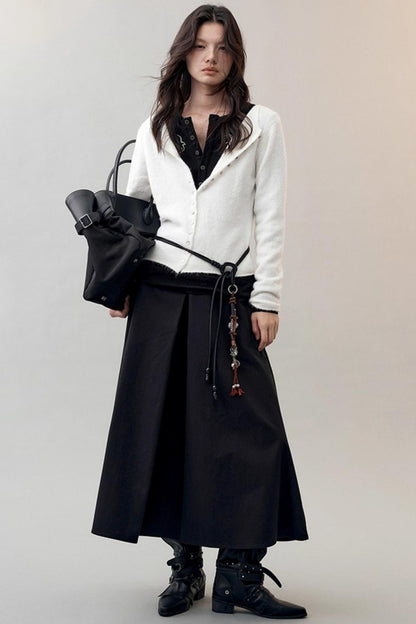 Chic Overlapping Waist Deconstructed Skirt