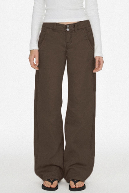 Retro Low-Waist Denim Pants