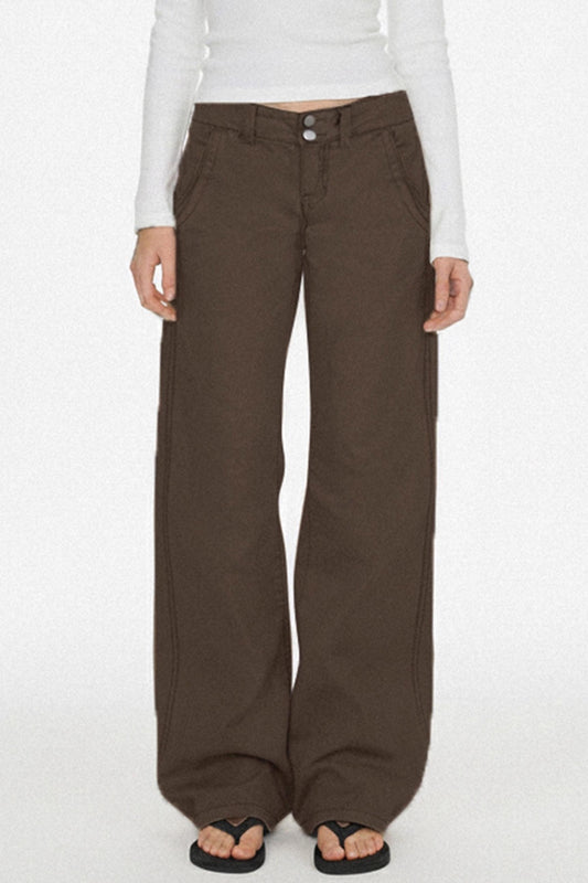 Retro Low-Waist Denim Pants