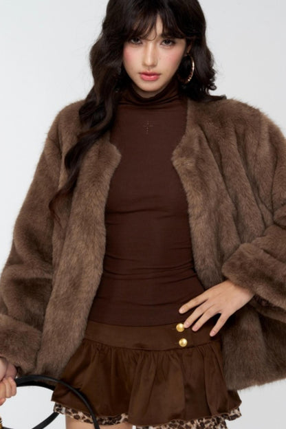 Slavic Aesthetics Fur-Cuffed Jacket