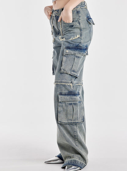 Cargo Large Straight Leg Jeans