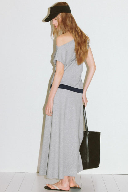 Contrast Patchwork Maxi Skirt Set