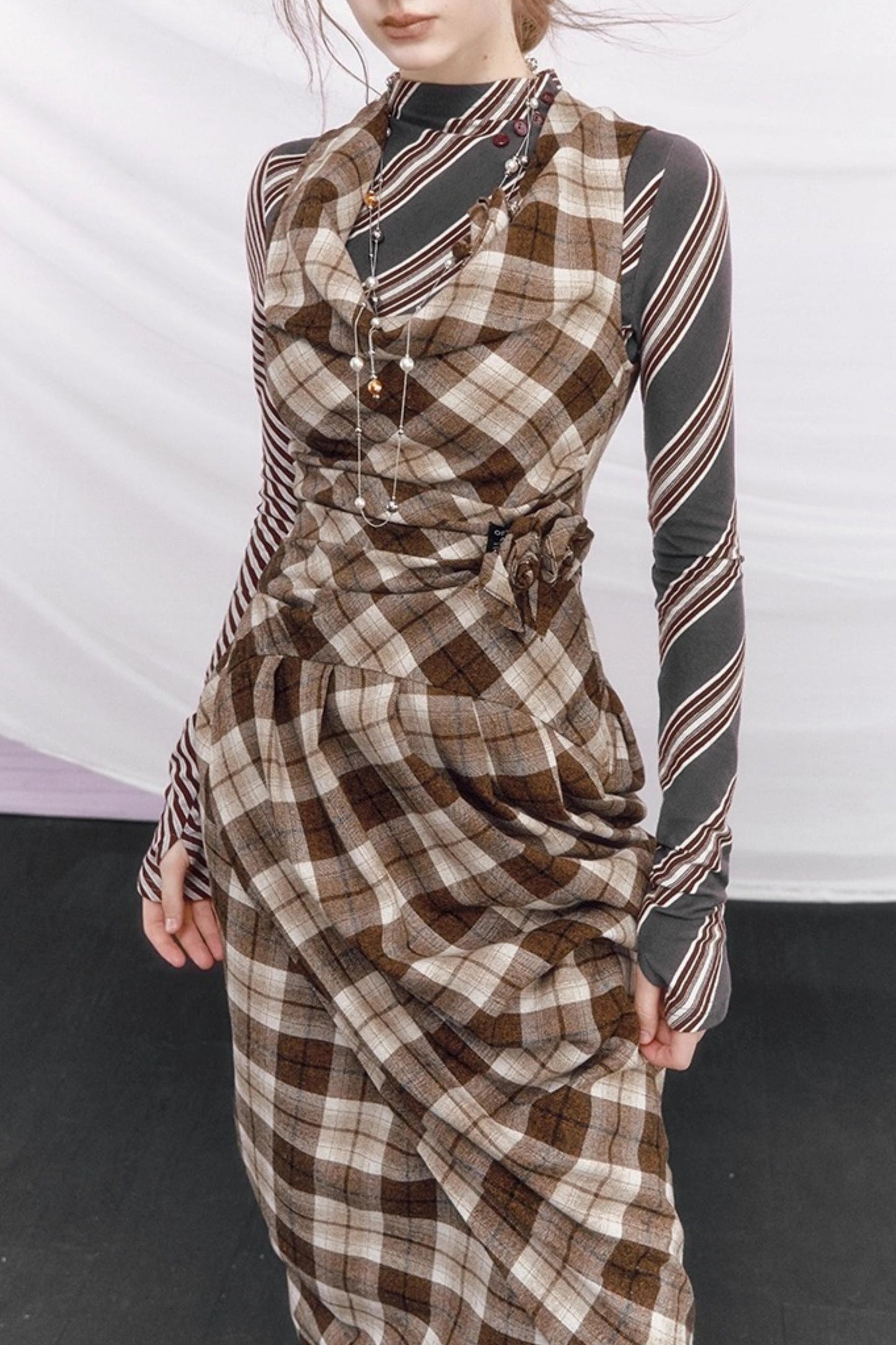 Rebellious Plaid Wool Dress
