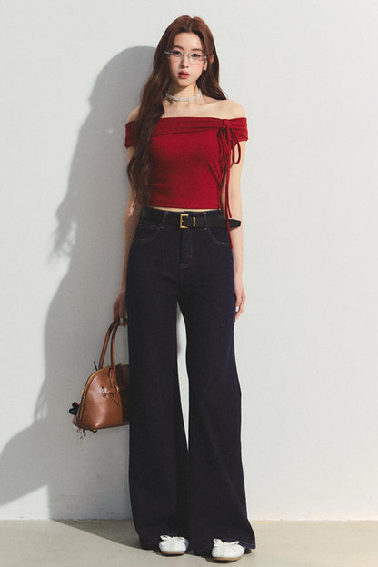 Pink Wool Blend Strapless Top