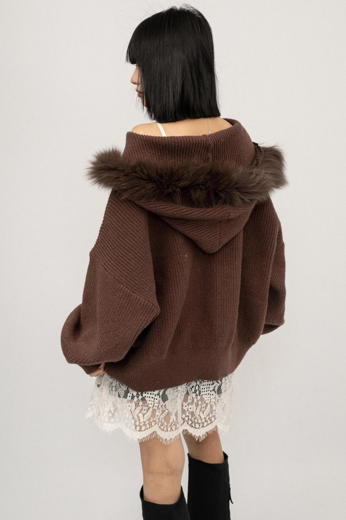 Fringe Knit Sweater Jacket