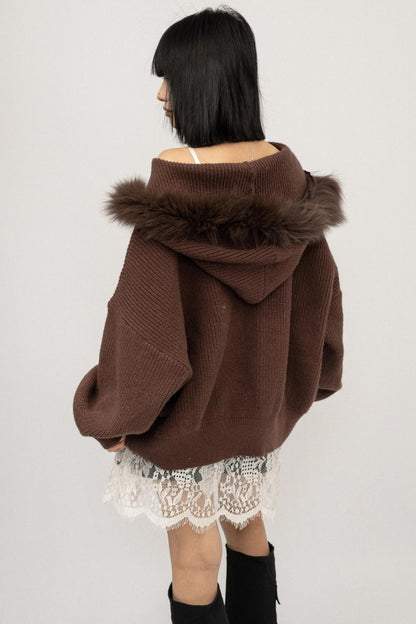 Fringe Knit Sweater Jacket