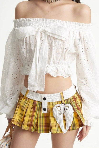 Vintage Puff One-Shoulder Long Sleeve Top