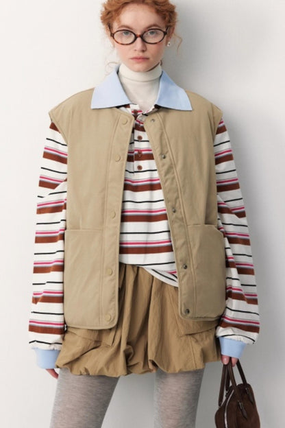 Reversible Plaid Down Vest