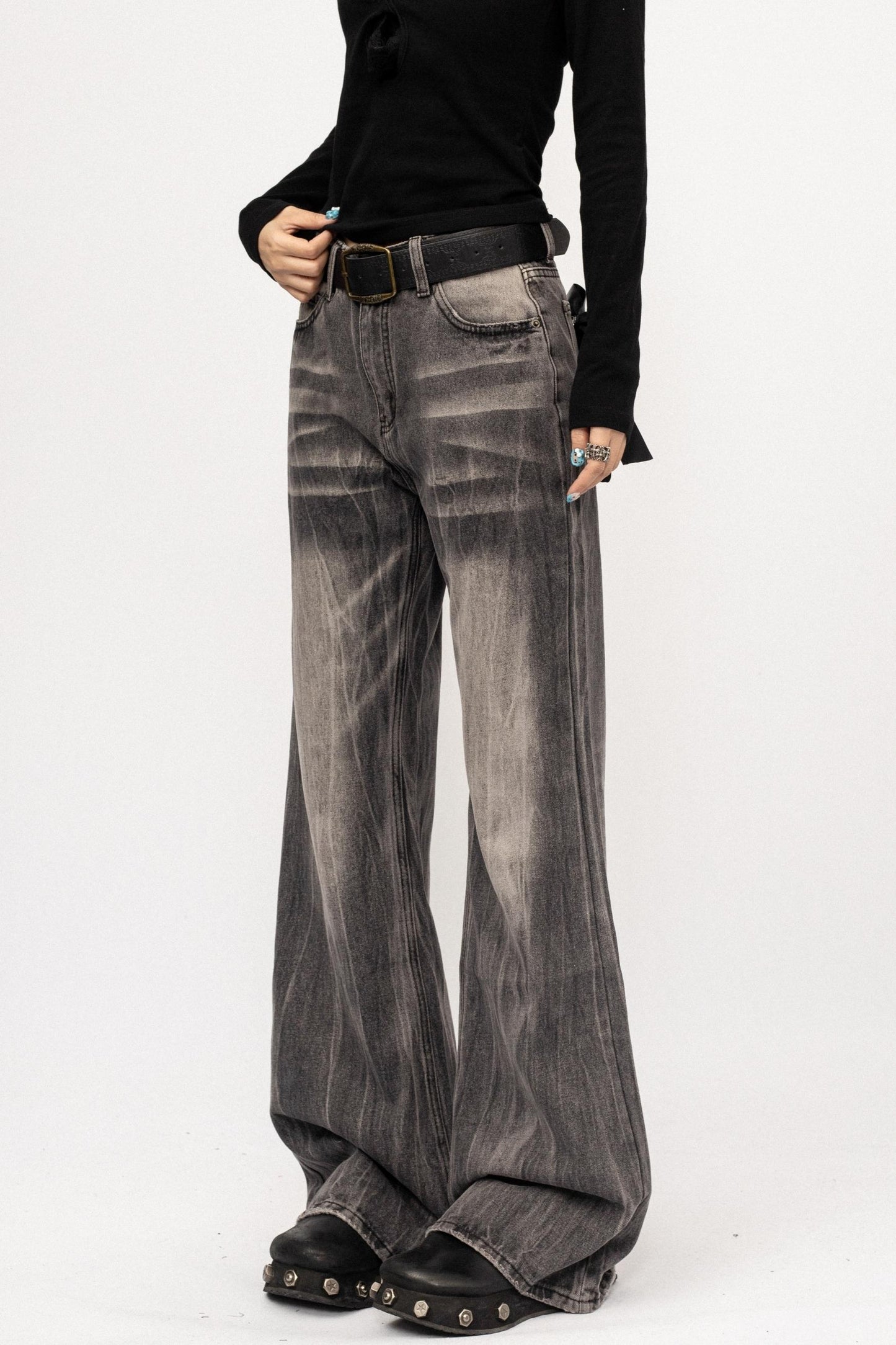 Retro Loose Drape Floor-length Pants