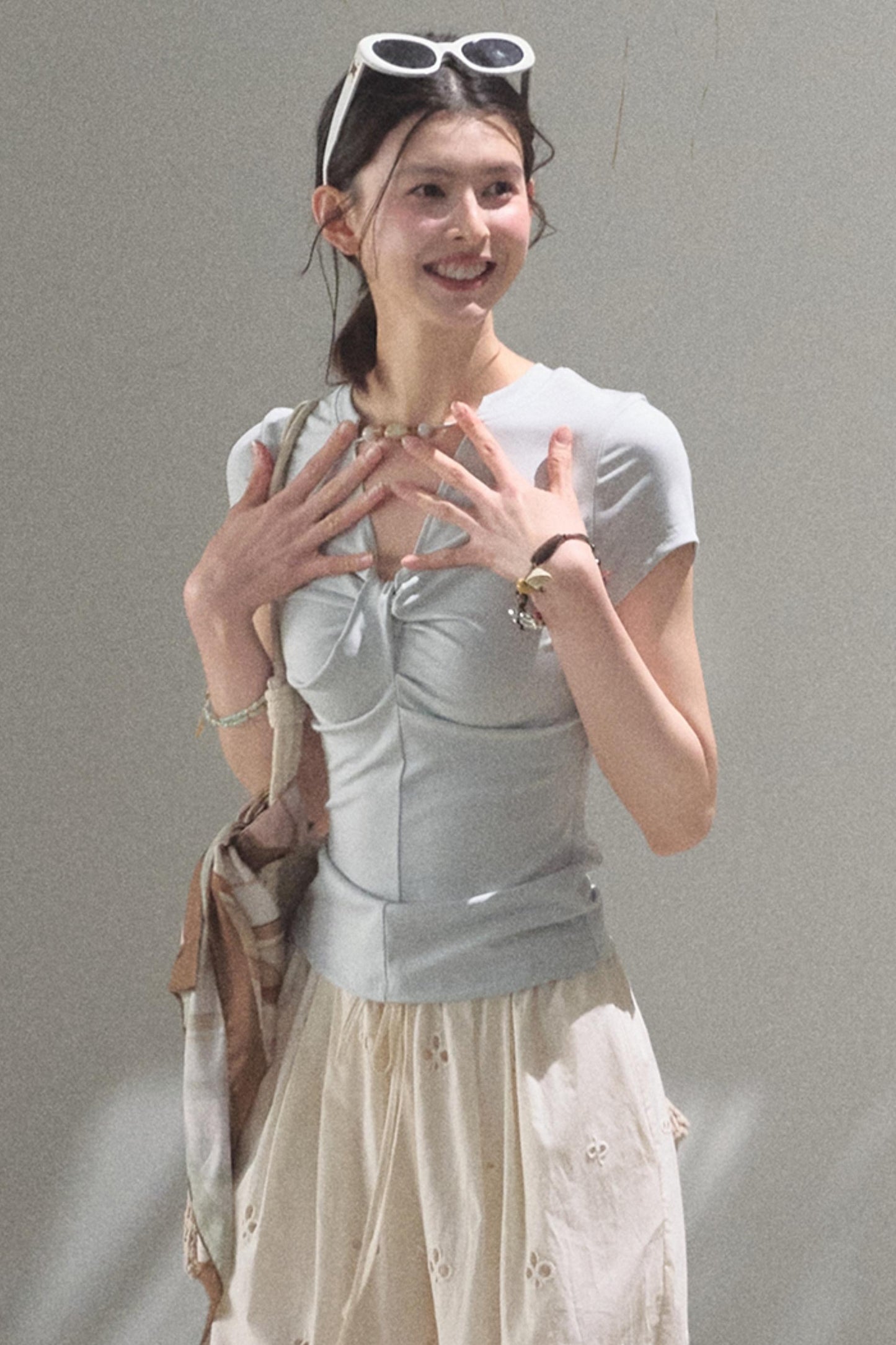 Cool Beaded V-Neck Tee