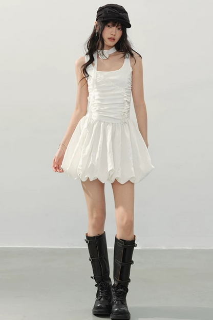 Vestido blanco con volantes Luna