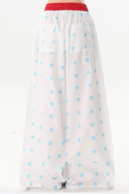 Dopamine Star Print Wide-Leg Pants