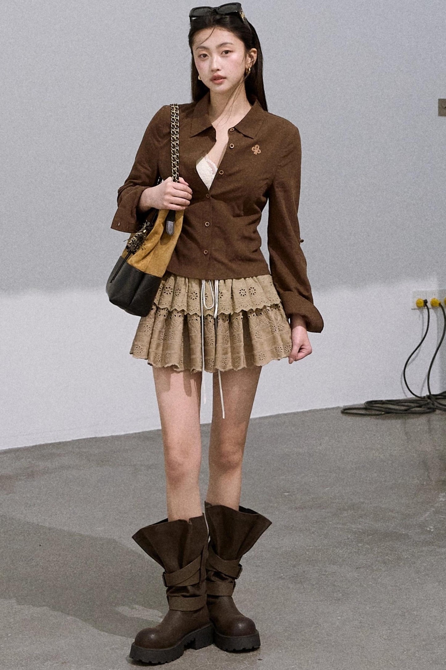 Lyocell Embroidered Puffy Cake Skirt