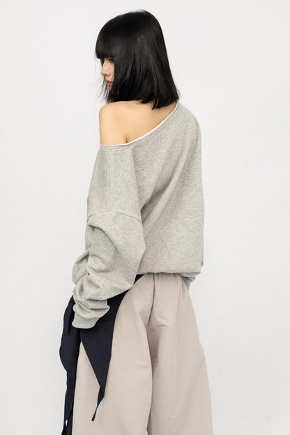 American Love Slanted Print Long Sleeve Top