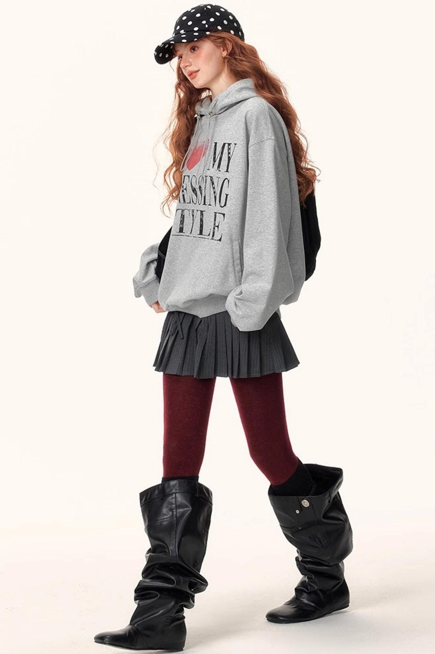 Diamond-Embellished Hooded Sweater