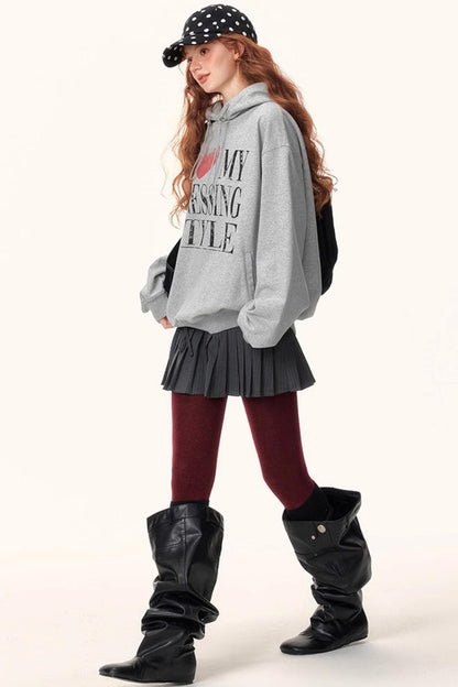 Diamond-Embellished Hooded Sweater