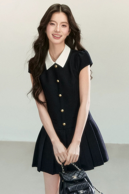 Robe Plissée Élégante Noire