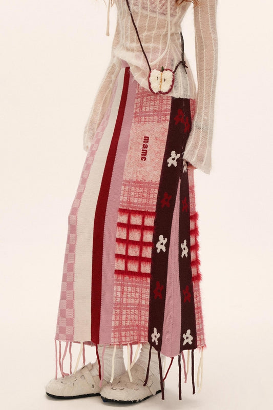 Spliced Fringed Flower Skirt