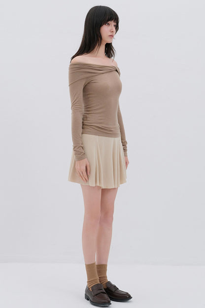 Korean Pleated Midi Skirt