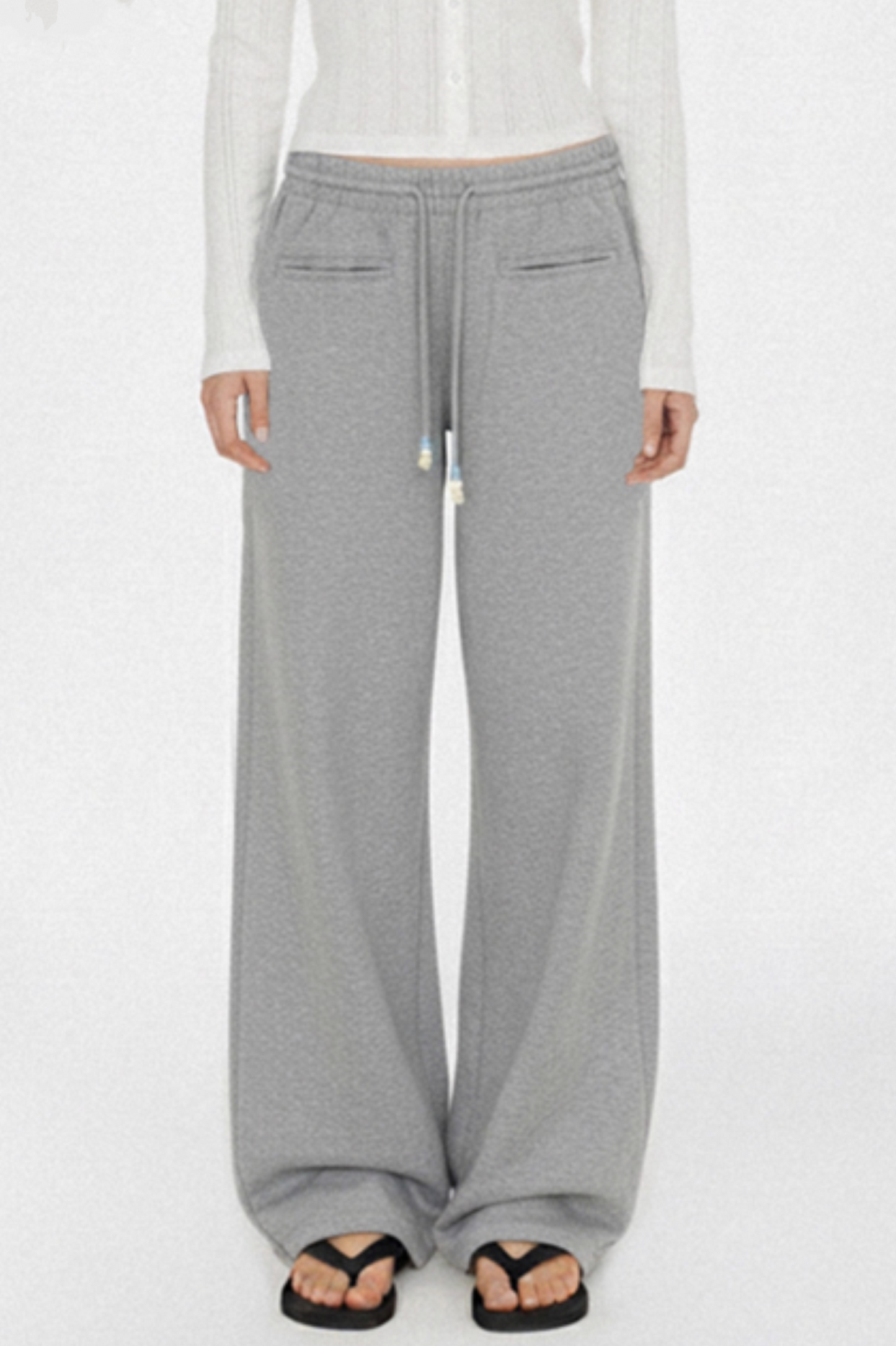 Gray Beaded Sweatpants