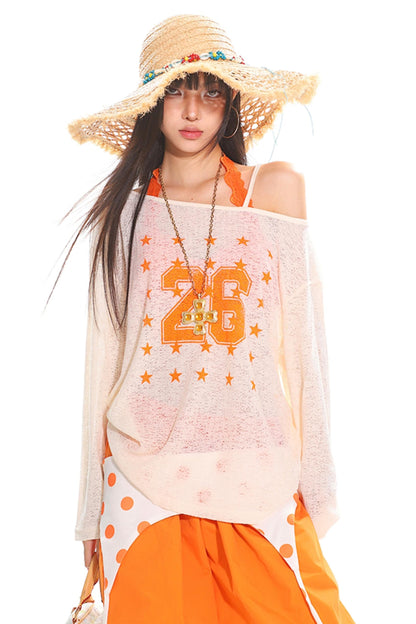 Vintage Rose One Shoulder T-Shirt