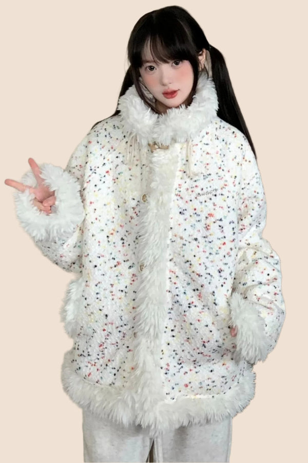 Farbblock dicke Baumwolljacke 