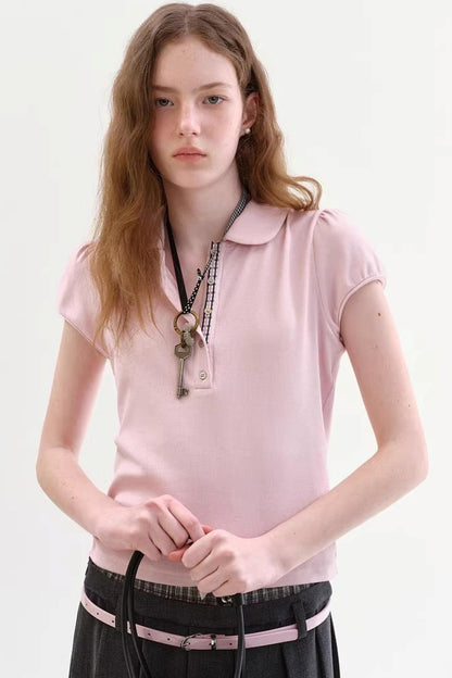 Pink Bud Doll Collar Top
