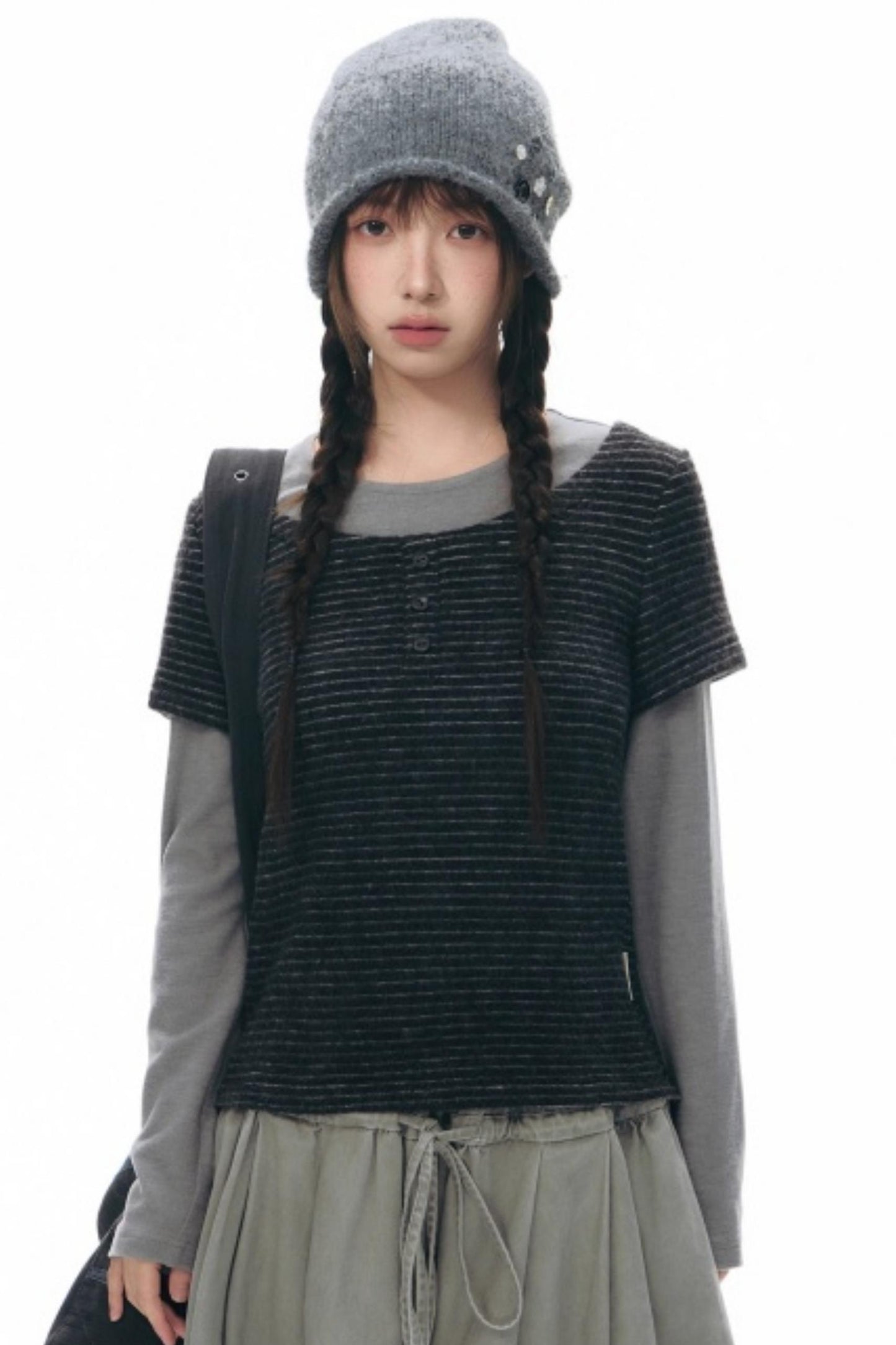 Handmade Gray Knit Beanie