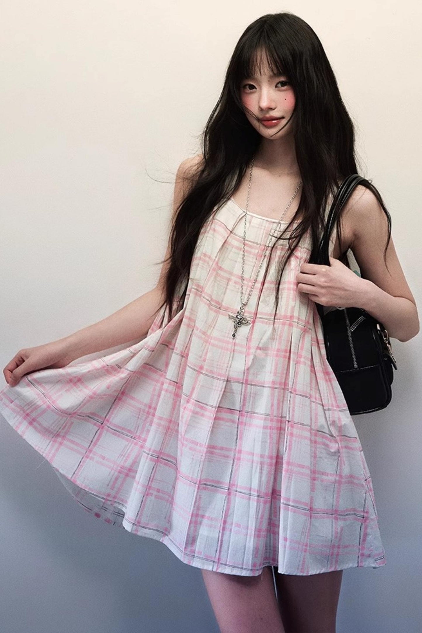 Pink Plaid Dress