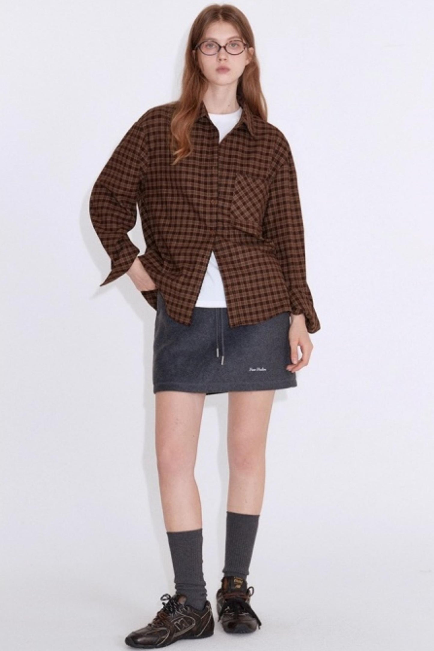 Autumn Embroidery Plaid Shirt