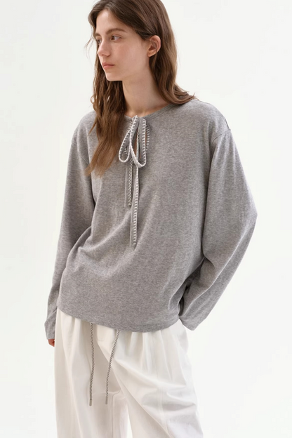Color-Blocked Tie-Up Top