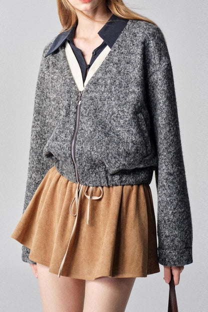 Diamond Galaxy Knitted V-Neck Top