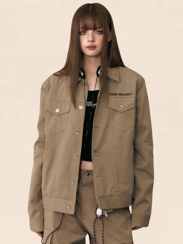 Straight Wide-leg Cargo Set -Up