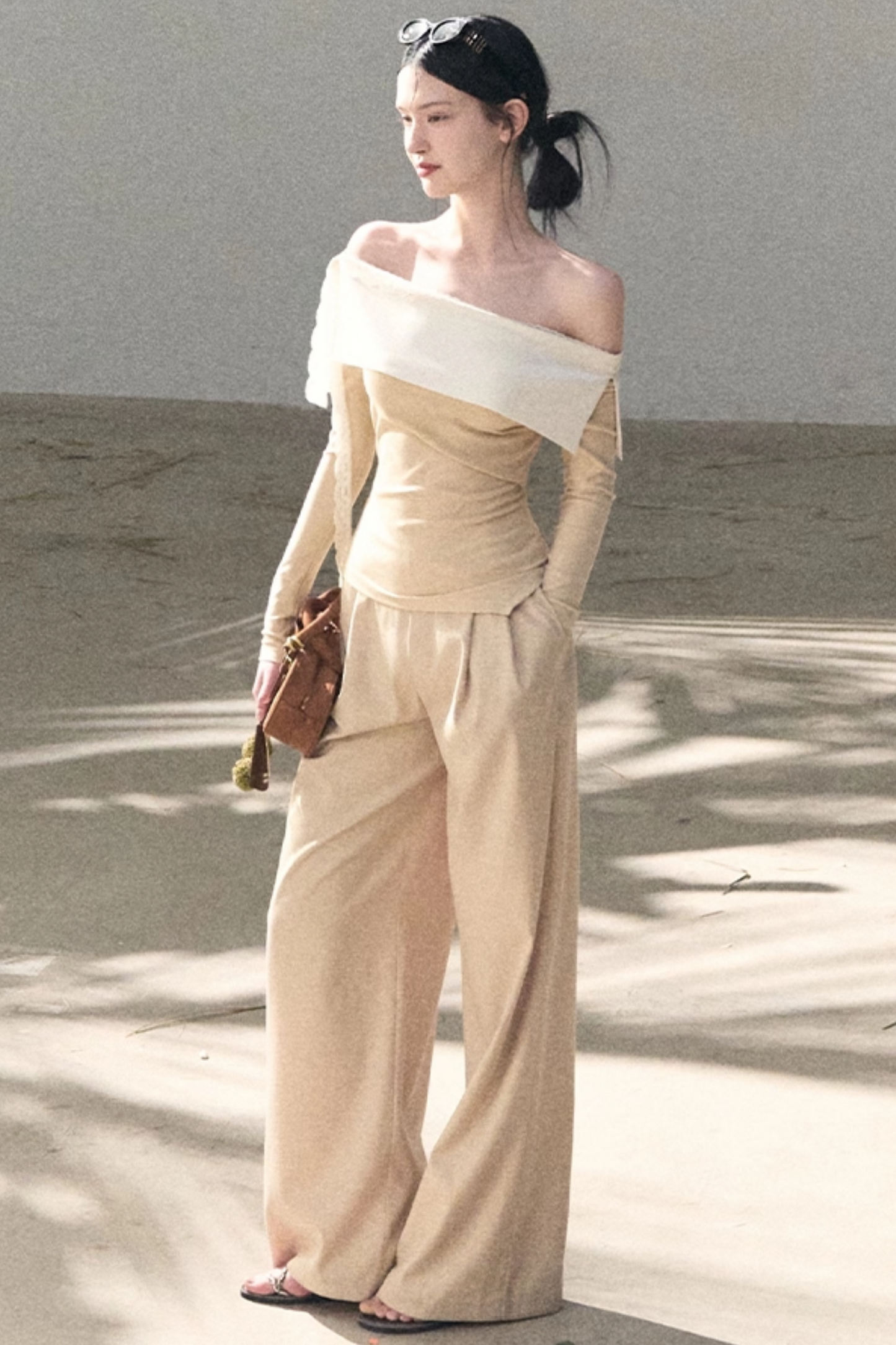 Sicilian Lace Knit Top Pants Set