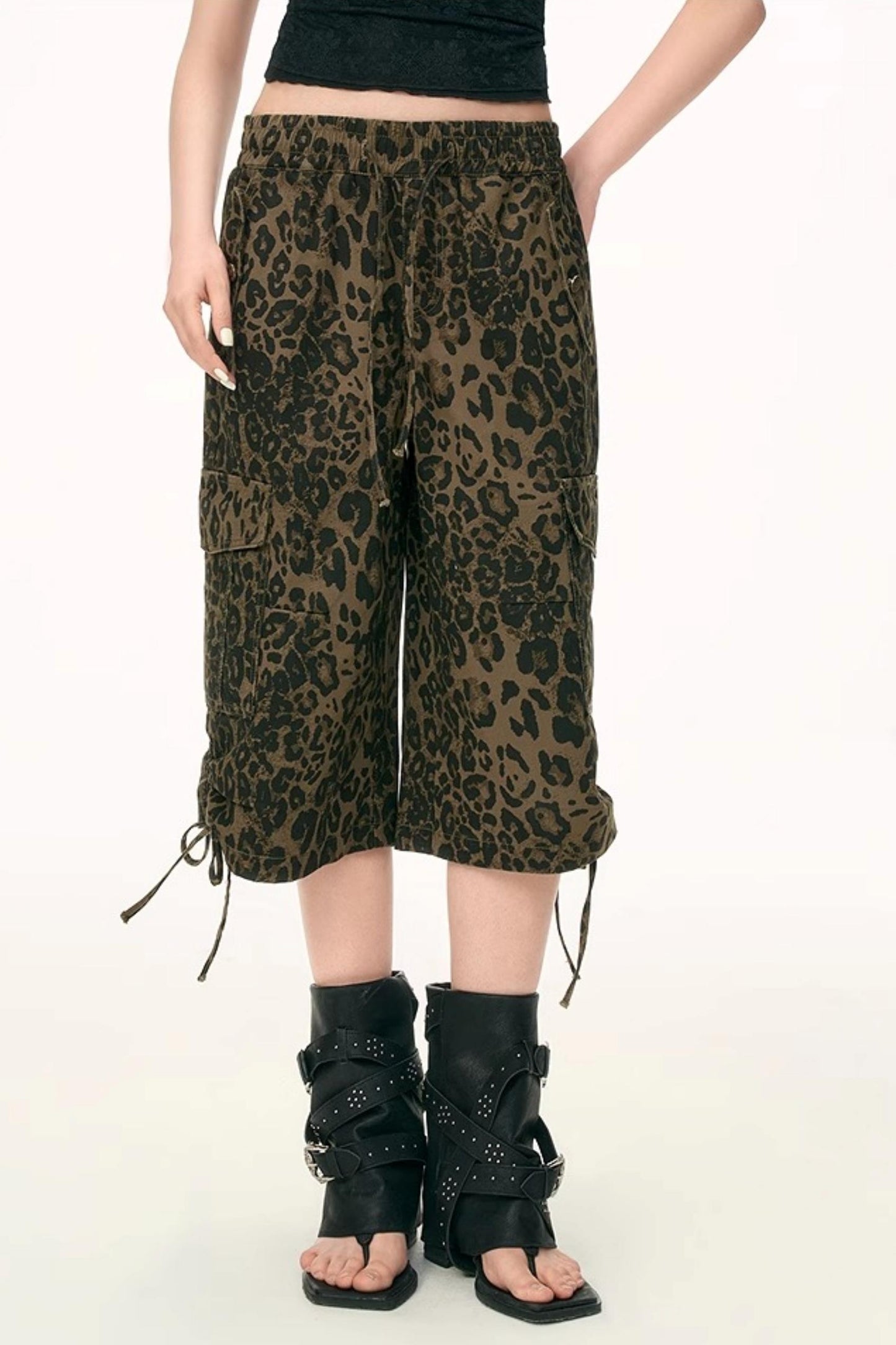 Casual Leopard Drawstring Trousers